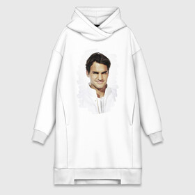 Платье-худи хлопок с принтом Roger Federer ,  |  | roger federer | роджер федерер | теннис | чемпион