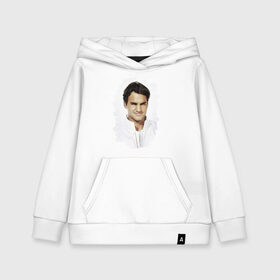 Детская толстовка хлопок с принтом Roger Federer , 100% хлопок | Круглый горловой вырез, эластичные манжеты, пояс, капюшен | roger federer | роджер федерер | теннис | чемпион