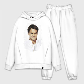 Мужской костюм хлопок OVERSIZE с принтом Roger Federer ,  |  | roger federer | роджер федерер | теннис | чемпион