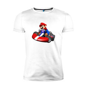 Мужская футболка премиум с принтом Mario Kart , 92% хлопок, 8% лайкра | приталенный силуэт, круглый вырез ворота, длина до линии бедра, короткий рукав | nintendo | карт | марио | нинтендо