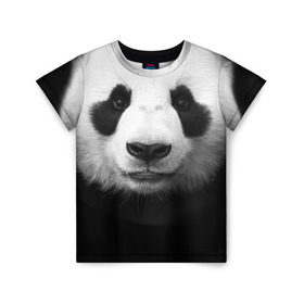 Детская футболка 3D с принтом Панда , 100% гипоаллергенный полиэфир | прямой крой, круглый вырез горловины, длина до линии бедер, чуть спущенное плечо, ткань немного тянется | панда