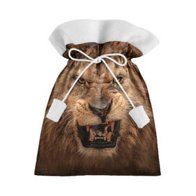 Подарочный 3D мешок с принтом Лев , 100% полиэстер | Размер: 29*39 см | Тематика изображения на принте: животные | злой лев | зубы | лев | оскал
