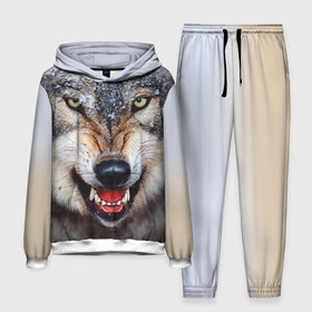 Мужской костюм 3D (с толстовкой) с принтом Волк ,  |  | Тематика изображения на принте: волк | животные | злой волк | зубы | оскал