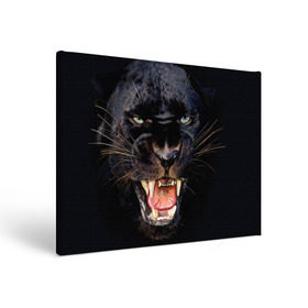 Холст прямоугольный с принтом Пантера , 100% ПВХ |  | Тематика изображения на принте: животные | зубы | киса | киска | кошка | оскал | пантера