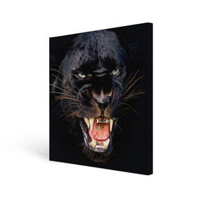 Холст квадратный с принтом Пантера , 100% ПВХ |  | Тематика изображения на принте: животные | зубы | киса | киска | кошка | оскал | пантера