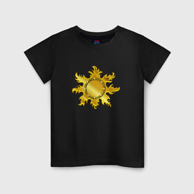 Детская футболка хлопок с принтом Солнце ацтеков , 100% хлопок | круглый вырез горловины, полуприлегающий силуэт, длина до линии бедер | 