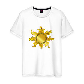 Мужская футболка хлопок с принтом Солнце ацтеков , 100% хлопок | прямой крой, круглый вырез горловины, длина до линии бедер, слегка спущенное плечо. | 