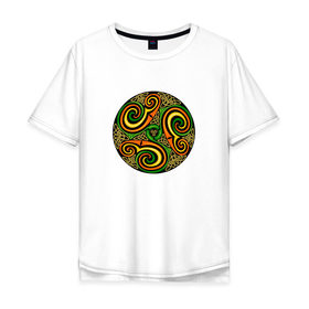 Мужская футболка хлопок Oversize с принтом Кельтская спираль , 100% хлопок | свободный крой, круглый ворот, “спинка” длиннее передней части | кельтская спираль | кельтская спиральспираль | кельты | орнамент