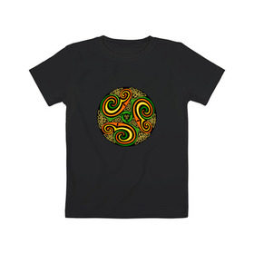 Детская футболка хлопок с принтом Кельтская спираль , 100% хлопок | круглый вырез горловины, полуприлегающий силуэт, длина до линии бедер | кельтская спираль | кельтская спиральспираль | кельты | орнамент