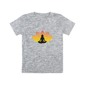 Детская футболка хлопок с принтом Йога , 100% хлопок | круглый вырез горловины, полуприлегающий силуэт, длина до линии бедер | йога | йогаумиротворение | спокойствие | фитнес