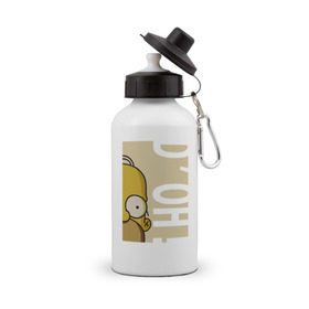 Бутылка спортивная с принтом Homer D`oh! , металл | емкость — 500 мл, в комплекте две пластиковые крышки и карабин для крепления | homer doh гомер симпсон simpsons барт bart