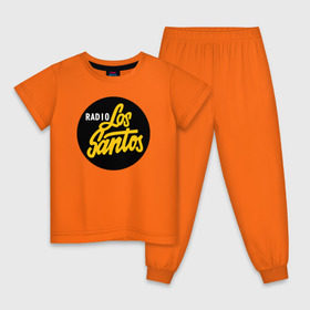 Детская пижама хлопок с принтом Radio Los Santos , 100% хлопок |  брюки и футболка прямого кроя, без карманов, на брюках мягкая резинка на поясе и по низу штанин
 | 