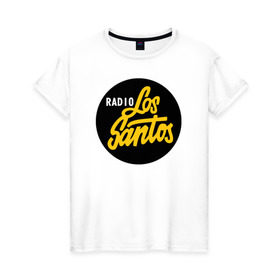 Женская футболка хлопок с принтом Radio Los Santos , 100% хлопок | прямой крой, круглый вырез горловины, длина до линии бедер, слегка спущенное плечо | 