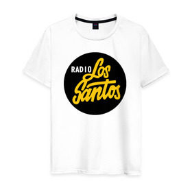 Мужская футболка хлопок с принтом Radio Los Santos , 100% хлопок | прямой крой, круглый вырез горловины, длина до линии бедер, слегка спущенное плечо. | 