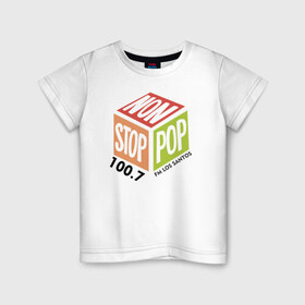 Детская футболка хлопок с принтом Non Stop Pop , 100% хлопок | круглый вырез горловины, полуприлегающий силуэт, длина до линии бедер | Тематика изображения на принте: 