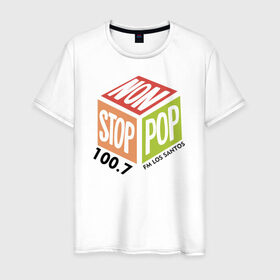 Мужская футболка хлопок с принтом Non Stop Pop , 100% хлопок | прямой крой, круглый вырез горловины, длина до линии бедер, слегка спущенное плечо. | Тематика изображения на принте: 