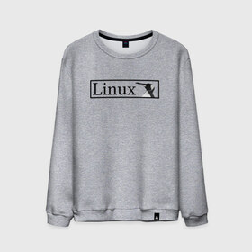 Мужской свитшот хлопок с принтом Linux , 100% хлопок |  | Тематика изображения на принте: пингвин