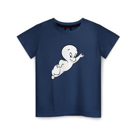 Детская футболка хлопок с принтом Casper , 100% хлопок | круглый вырез горловины, полуприлегающий силуэт, длина до линии бедер | Тематика изображения на принте: каспер | касперприведение | охотники за приведениями