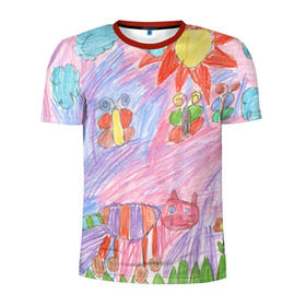Мужская футболка 3D спортивная с принтом Детские рисунки , 100% полиэстер с улучшенными характеристиками | приталенный силуэт, круглая горловина, широкие плечи, сужается к линии бедра | dg | габбана | детский | дольче | карандаш | картина | мода | рисунок
