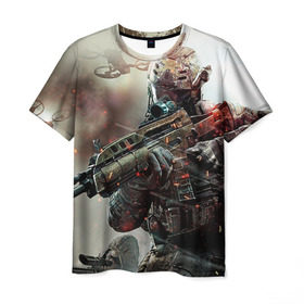 Мужская футболка 3D с принтом Ghost Recon , 100% полиэфир | прямой крой, круглый вырез горловины, длина до линии бедер | ghost recon | игры | спецотряд призрак