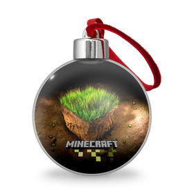 Ёлочный шар с принтом Minecraft , Пластик | Диаметр: 77 мм | крипер