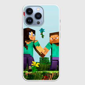 Чехол для iPhone 13 Pro с принтом Minecraft ,  |  | Тематика изображения на принте: крипер