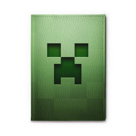 Обложка для автодокументов с принтом Minecraft , натуральная кожа |  размер 19,9*13 см; внутри 4 больших “конверта” для документов и один маленький отдел — туда идеально встанут права | Тематика изображения на принте: крипер