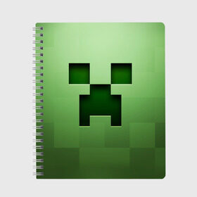 Тетрадь с принтом Minecraft , 100% бумага | 48 листов, плотность листов — 60 г/м2, плотность картонной обложки — 250 г/м2. Листы скреплены сбоку удобной пружинной спиралью. Уголки страниц и обложки скругленные. Цвет линий — светло-серый
 | крипер
