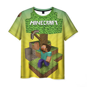 Мужская футболка 3D с принтом Minecraft , 100% полиэфир | прямой крой, круглый вырез горловины, длина до линии бедер | крипер