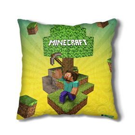 Подушка 3D с принтом Minecraft , наволочка – 100% полиэстер, наполнитель – холлофайбер (легкий наполнитель, не вызывает аллергию). | состоит из подушки и наволочки. Наволочка на молнии, легко снимается для стирки | крипер