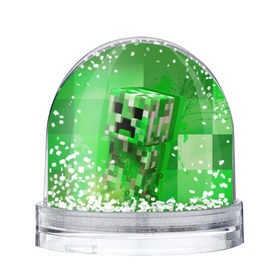 Снежный шар с принтом Minecraft , Пластик | Изображение внутри шара печатается на глянцевой фотобумаге с двух сторон | крипер
