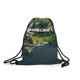 Рюкзак-мешок 3D с принтом Minecraft , 100% полиэстер | плотность ткани — 200 г/м2, размер — 35 х 45 см; лямки — толстые шнурки, застежка на шнуровке, без карманов и подкладки | крипер