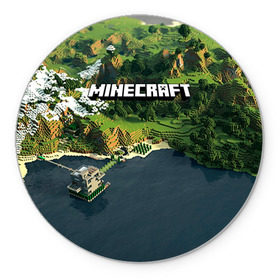 Коврик круглый с принтом Minecraft , резина и полиэстер | круглая форма, изображение наносится на всю лицевую часть | крипер
