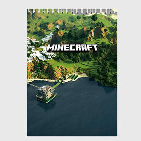 Скетчбук с принтом Minecraft , 100% бумага
 | 48 листов, плотность листов — 100 г/м2, плотность картонной обложки — 250 г/м2. Листы скреплены сверху удобной пружинной спиралью | крипер