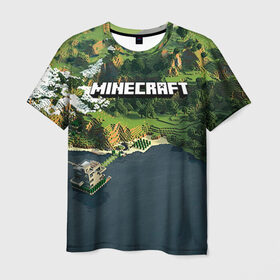 Мужская футболка 3D с принтом Minecraft , 100% полиэфир | прямой крой, круглый вырез горловины, длина до линии бедер | крипер