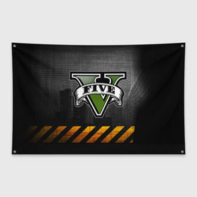 Флаг-баннер с принтом GTA , 100% полиэстер | размер 67 х 109 см, плотность ткани — 95 г/м2; по краям флага есть четыре люверса для крепления | auto | five | grand | gta | theft | гта