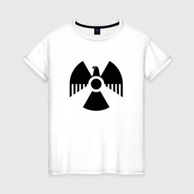 Женская футболка хлопок с принтом Радиоактивность , 100% хлопок | прямой крой, круглый вырез горловины, длина до линии бедер, слегка спущенное плечо | знак | опасность | радиация