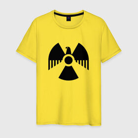 Мужская футболка хлопок с принтом Радиоактивность , 100% хлопок | прямой крой, круглый вырез горловины, длина до линии бедер, слегка спущенное плечо. | Тематика изображения на принте: знак | опасность | радиация