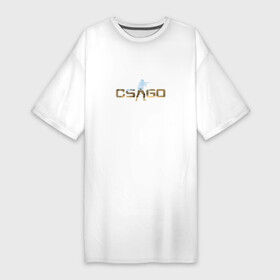 Платье-футболка хлопок с принтом CS GO De dust 2 ,  |  | Тематика изображения на принте: counter | cs | go | strike | игры | контр | кс | страйк