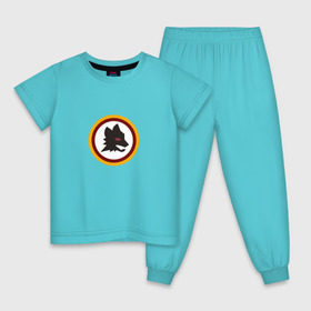Детская пижама хлопок с принтом Franchesko Totti , 100% хлопок |  брюки и футболка прямого кроя, без карманов, на брюках мягкая резинка на поясе и по низу штанин
 | as | roma | рома | тотти | франческо