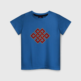 Детская футболка хлопок с принтом Бесконечный узел , 100% хлопок | круглый вырез горловины, полуприлегающий силуэт, длина до линии бедер | монголия | орнамент | узор