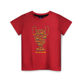 Детская футболка хлопок с принтом Mes que un club , 100% хлопок | круглый вырез горловины, полуприлегающий силуэт, длина до линии бедер | barca | barcelona | барса | барселона