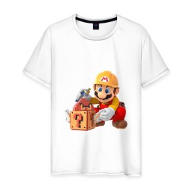 Мужская футболка хлопок с принтом Super Mario , 100% хлопок | прямой крой, круглый вырез горловины, длина до линии бедер, слегка спущенное плечо. | nintendo | марио | нинтендо