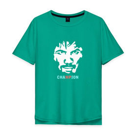 Мужская футболка хлопок Oversize с принтом Мэни Пакьяо , 100% хлопок | свободный крой, круглый ворот, “спинка” длиннее передней части | manny | pacquiao | бокс | мэни | мэнни | пакьяо