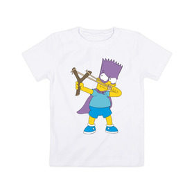 Детская футболка хлопок с принтом Бартмен , 100% хлопок | круглый вырез горловины, полуприлегающий силуэт, длина до линии бедер | бартмен симпсоны simpsons bart