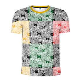 Мужская футболка 3D спортивная с принтом Котики , 100% полиэстер с улучшенными характеристиками | приталенный силуэт, круглая горловина, широкие плечи, сужается к линии бедра | cat | hipster | meow | style | кот | котики | кошка | хипстер | хипстеры