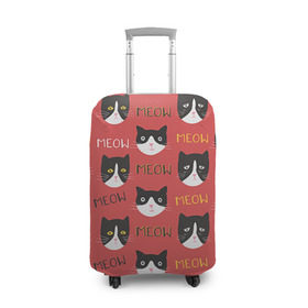 Чехол для чемодана 3D с принтом Meow , 86% полиэфир, 14% спандекс | двустороннее нанесение принта, прорези для ручек и колес | cat | hipster | meow | style | кот | котики | кошка | хипстер | хипстеры