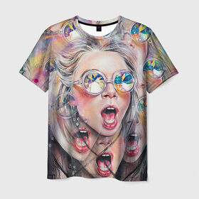 Мужская футболка 3D с принтом Девушка , 100% полиэфир | прямой крой, круглый вырез горловины, длина до линии бедер | Тематика изображения на принте: girl | hipster | style | девушка | искусство | очки | хипстер | хипстеры