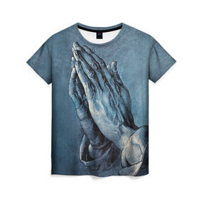 Женская футболка 3D с принтом Руки , 100% полиэфир ( синтетическое хлопкоподобное полотно) | прямой крой, круглый вырез горловины, длина до линии бедер | hipster | pray | style | руки | хипстер | хипстеры