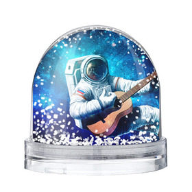 Снежный шар с принтом Космонавт с гитарой , Пластик | Изображение внутри шара печатается на глянцевой фотобумаге с двух сторон | гитара